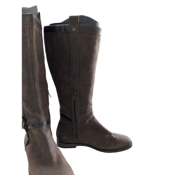 Cole Haan brown leather harness pull on knee high boots size 8.5 - Picture 4 of 8